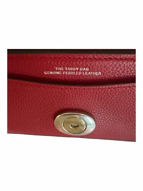 Coach Tabby 20 Ruby Pebbled Leather NWT Silver Hardware Shoulder Crossbody Bag - Picture 8 of 13